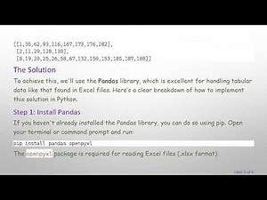 How to Read an Excel File and Convert Its Content to a List of Lists in Python