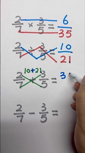 Fraction tricks: Adding & Subtracting fractions #fractions