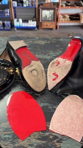 Jim McFarland on Instagram: "That before and after is insane﫣 used two different kinds of red sole protectors for these two different pairs of @louboutinworld ‘s. Which one do you prefer? #redbottoms #heels #louboutin #shoerepair #shoecobbler #americascobbler #recraft #restoration #womensfashion"