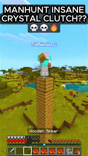 Minecraft Manhunt ULTIMATE Crystal Clutch😯💀#naoflopa