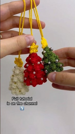Tiny Crochet Christmas Trees 🌲 Mini Keychain & Ornament