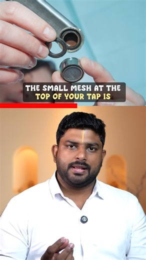 Aravind | Tiles expert on Instagram: "• Discover how a simple tap aerator can reduce water usage by up to 40% • Learn why strong water flow doesn’t mean higher water consumption • Understand the real reason behind low water pressure in taps • See how dirt buildup affects tap performance, not the aerator • Watch an easy and quick cleaning method to restore water flow • Save water, lower bills, and improve tap efficiency effortlessly • Small fix that makes a big difference in everyday water use #W