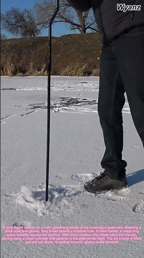 ice harvesting vlog | spinning ring cuts perfect ice cylinder on frozen lake