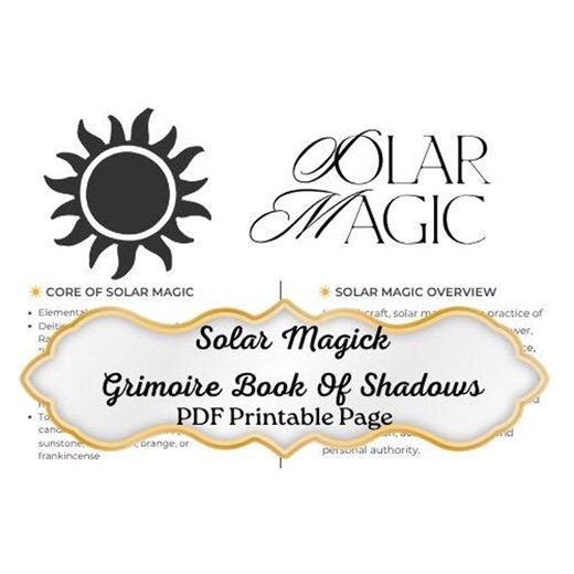 Solar Magick Grimoire Book of Shadows Printable PDF - Etsy