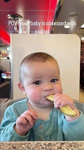 Baby Obsessed with Pickles 🥒 | CUTE Baby Food Reaction Part 2 #babygirl