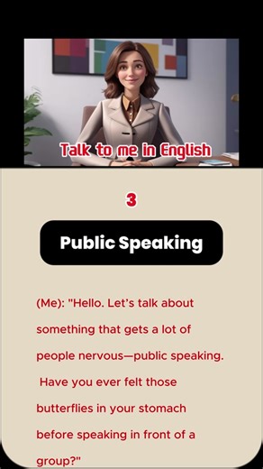 Public Speaking - (Talk to me in English) . #practiceenglish #speakenglish #englishlesson #learnontiktok #englishvocabulary