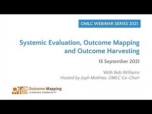 OMLC Webinar: Systemic Evaluation, Outcome Mapping and Outcome Harvesting