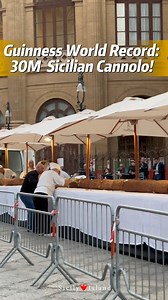 93K views · 1K reactions | Guinness World Record: 30-Meter Sicilian Cannolo! #food | Sicily Island | Facebook