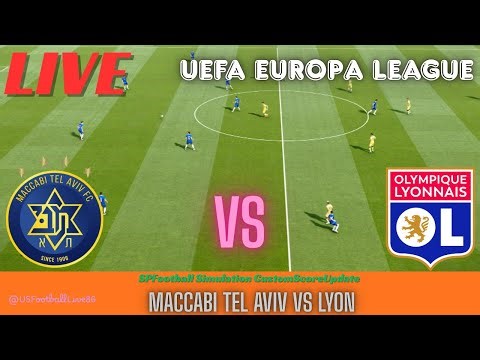 UEFA Europa League Live | Maccabi Tel Aviv vs Lyon |SP Football Simulation |Custom Real Score Update