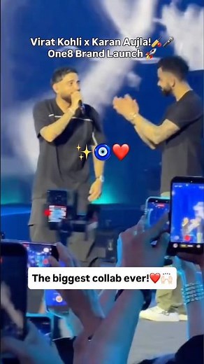 Virat Kohli x Karan Aujla | Winning Speech Live Performance | One8 Launch Event 🏏😍