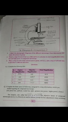 Class 11 # 🔬Biology practical Experiment No.1 🔬Study the parts of Microscopes🔬