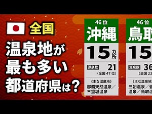 温泉地が多い都道府県ランキング