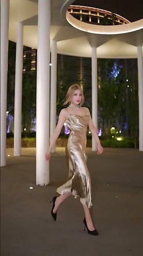 Shiny slippery liquid satin slip dress