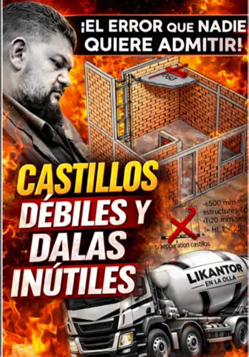 ¿TE ENGAÑARON CON LOS CASTILLOS? 🚨 La verdad que NADIE quiere decir… Muchos siguen creyendo que poner una dala cada ciertas hiladas “refuerza” el muro… Y peor aún: usan castillos con resistencia a compresión que NO cumplen norma. Aquí te explico por qué esa práctica es una falacia estructural y qué dice realmente la normativa. Si eres ingeniero, arquitecto o estudiante… esto te interesa. 💬 ¿Te enseñaron esto en la universidad? Guarda este video antes de que lo borren. #Ingen#IngenieriaCivili#A