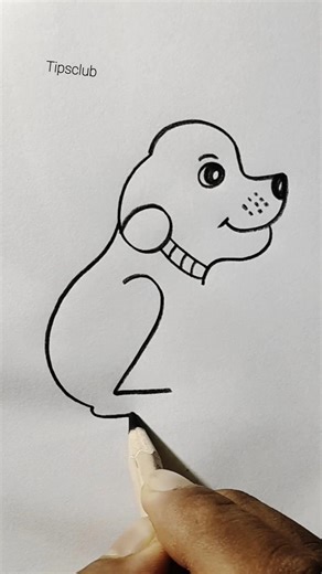 Puppy Dog Drawing Number 62 #drawing #drawingtechniques #creativeart #shorts #tipsclub