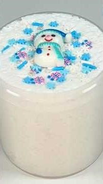 Snowman ⛄️ By me #slime #asmr #satisfying #snowfizzslime #crunchyslime #crunchyasmr #crunchysounds