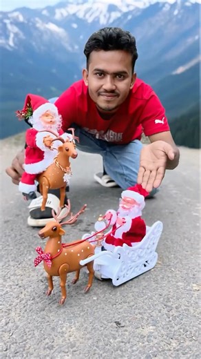 Rc Santa Claus Sleigh And Reindeer gift Unboxing Outdoor for testing 🎁