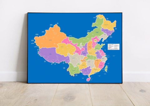 Detailed Map of China in English and Chinese Characters, Showing Largest Cities, Pastel - Etsy