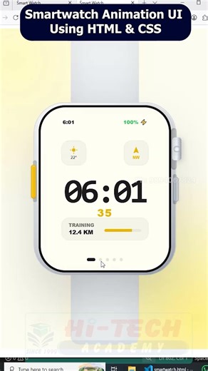 ⌚ Smartwatch Animation UI using HTML & CSS | Beginner-Friendly Web Design Tutorial