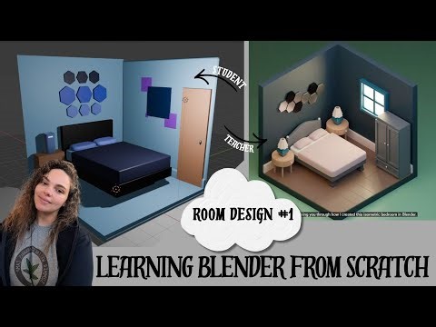 Creating a Room on Blender by watching a YouTube Tutorial, New to Blender, 3D Room, Newbie