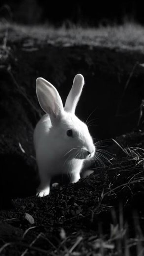 Albino Rabbit Spotted in Total Darkness