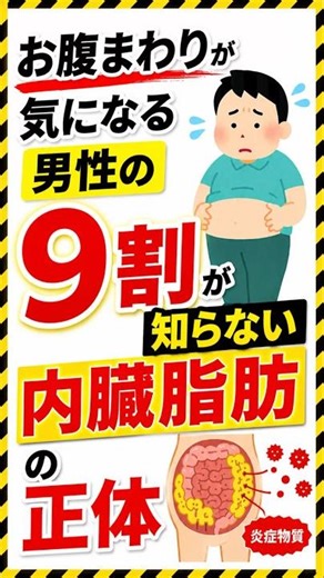 9割が知らない!!お腹周りが気になる男性の内臓脂肪の正体 #40代 #雑学 #やせる #ダイエット #プチ知識 #体質改善 #2ch #健康習慣
