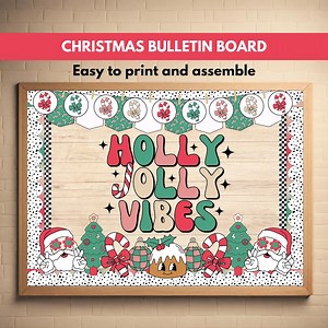 Christmas Bulletin Board December Bulletin Board Winter Bulletin Ideas Holiday Theme Winter Door Decor Festive Classroom Decor Kit - Etsy