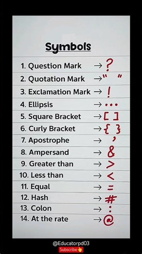 Learning Symbols #english#education#grammar#englishtips