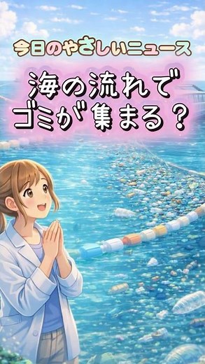 海の流れでゴミが集まる？やさしい未来の取り組み🌊 #やさしいニュース#環境問題#海のゴミ#未来の技術