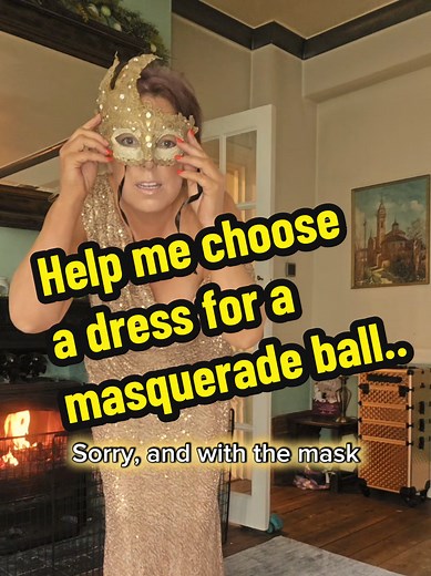 1 or 2? But also, who wants to see the wedding dress anyway? Even if I CAN'T fit into it.. 😭 Thanks in advance. #dresschoosing #clarabatten #masquerade #ball @Goddiva Fashion