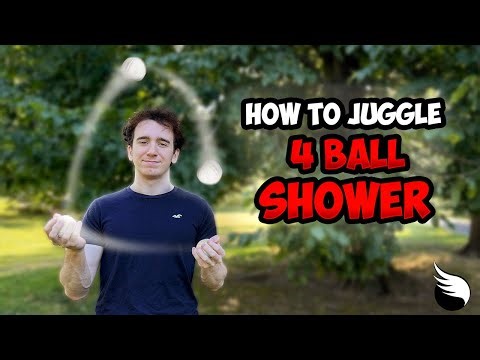 How to Juggle 4 Ball Shower (in a Circle!)