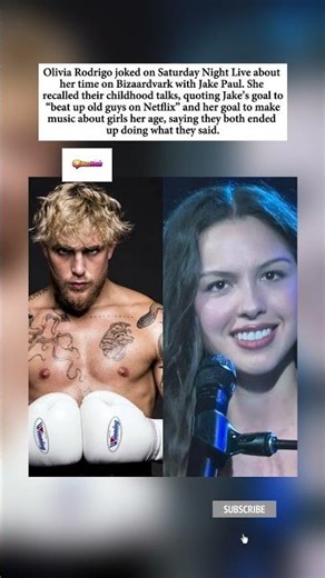 Olivia Rodrigo Jokes About Being Former Castmates with Jake Paul on SNL