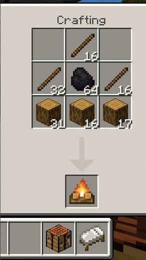 How to make a campfire 🔥in Minecraft