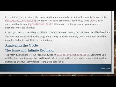Why You’re Experiencing a Segmentation Fault in Your Merge Sort Program