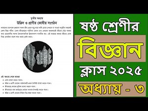 ষষ্ঠ শ্রেণির বিজ্ঞান ২০২৫ । অধ্যায় ৩। class 6 science chapter 3 2025 । class 6 science chapter 3