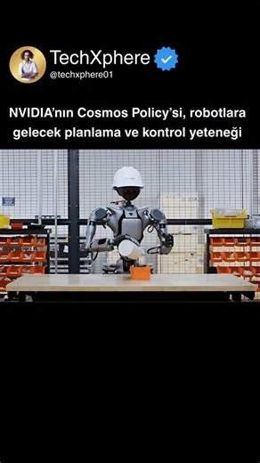 Artificial Intelligence & Video Content Production on Instagram: "NVIDIA, robotların sadece tepki vermek yerine gelecekte ne olacağını tahmin ederek daha stratejik kararlar almasını sağlayan “Cosmos Policy” adlı yeni bir robot kontrol yaklaşımı geliştirdi. Bu sistem, halihazırda büyük miktarda video verisiyle öğrenmiş olan Cosmos Predict dünya modelini, robot gösteri verileriyle tek bir aşamada sonradan eğiterek robotun hem eylem planlamasını hem de gelecekteki durumları tahmin etmesini mümkün k