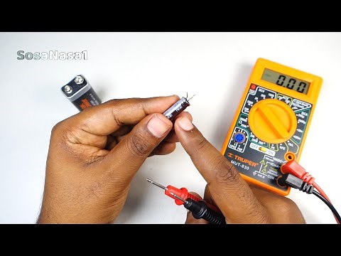 How to test a capacitor with a battery using a digital multimeter