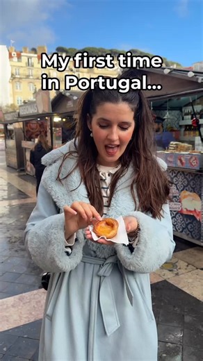 Adriana & Mike | UK travel blogger & photographer on Instagram: "Annoying Mike since day 1 🤭😈 they don’t taste the same outside of Portugal sorry 👅 First time in Portugal and I genuinely lost the plot over pastel de natas. I thought I’d just have one in Lisbon… next thing I know I’m hunting them down in tiny towns, cafés and even remote bakeries in the Azores. 🥧 get them at any random pastelaria where they’re warm and flaking apart If you’re travelling through Portugal or the Azores, try one