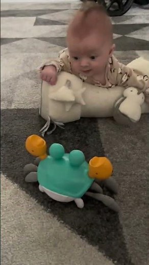 Enjoy tummy time with the fun and interactive Crawling Crab Toy for Toddlers!