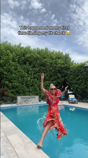 First time I fell into the pool with clothes on😭#mumof2 #mumanddaughter #mumlife #fyp #outfitcheck