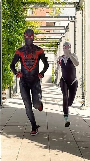 Spider-Man Miles and Gwen rushing for rescue #spiderman