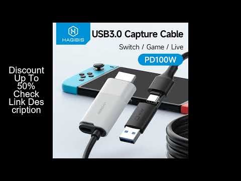 Hagibis USB 3.0 Video Capture Card HDMI to USB-A/Type-C Capture Cable PD 100W for Quest 3 Switch Gam
