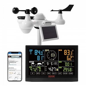 VEVOR 7-in-1 Wi-Fi Weather Station, 7.5 in Color Display, Home Weather Station I | eBay