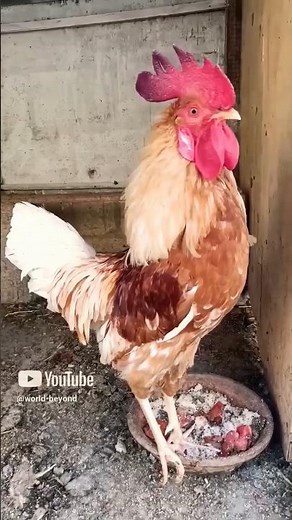 Adorable rooster crowing sound in the morning 🐓 #birds