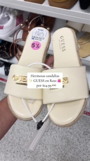 ✨Hermosas sandalias GUESS en Ross a tan solo $24.99 😱 Están bellísimas 😍 ¿Te las llevarías?🛒✨ #guess #sandalias #ross #compras #mexico