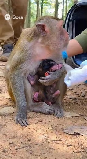 129K views · 1.6K reactions | Try to rescue poor abandoned mama monkey and her newborn. | Monkeys Rescue | Facebook