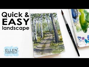 EASY watercolor Landscape for beginners
