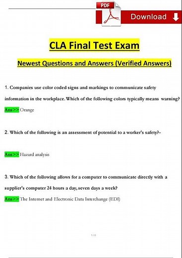 Certified Logistics Associate CLA Final Exam Questions and Answers 2024 2025 Verified Answers
