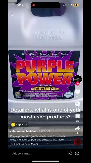 Our customer @CalabreseAutoDetail loves using Purple Power products! 🫧🧼 #purplepower #degreaser #cars #fyp