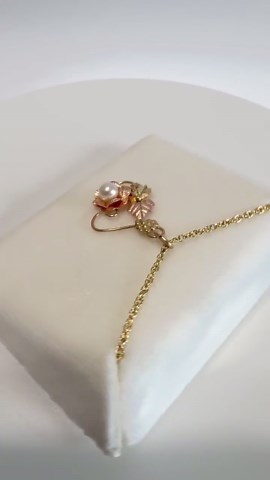 Vintage 10k Tri Gold Black Hills Gold Pearl Pendant Necklace - 1/20 14k Gold Filled Chain - 1980s Black Hills Gold Jewelry- NIB - Etsy